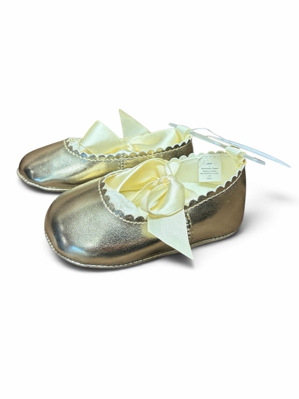 Baby Gold Ribbon Mary Jane Baby Shoes